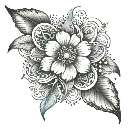 A creative tattoo design combining elements of Create, BTS, and Kdramas, in a dotwork style, for your left wrist scar cover-up tattoo design idea