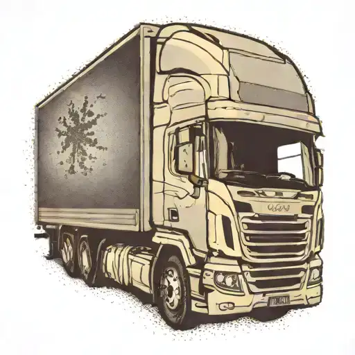 truck driver cancer victim silhouette emerging tattoo design idea