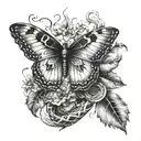 butterfly but snake and angel wings  tattoo design idea