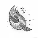 turkey feather tattoo design idea