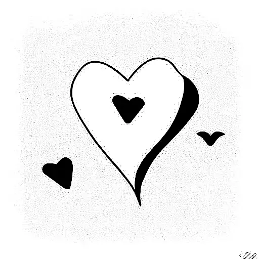 heart fine line tattoo design idea