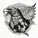 eagle wolf hybrid creature combining elements tattoo design idea