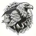eagle wolf hybrid creature combining elements tattoo design idea