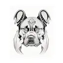 old wizard man in middle, freightliner semi top left, rottweiler face top right, tattoo gun underneatgh tattoo design idea