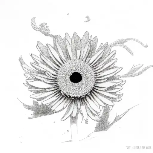 luffy surrounded by crysanthemums tattoo design idea