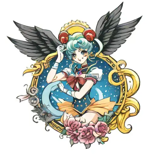 anime sailor moon full body  tattoo design idea