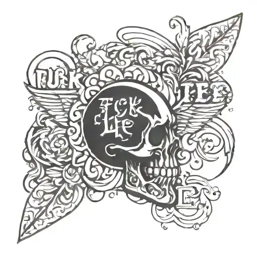 Fuck life tattoo design idea