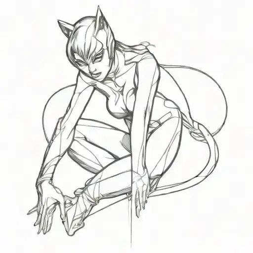 letter J Scott Campbell catwoman tattoo design idea