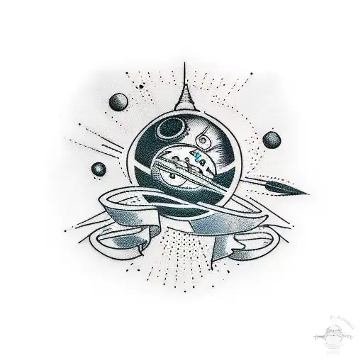 Sputnik 1 ussr tattoo design idea