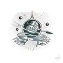 Sputnik 1 ussr tattoo design idea