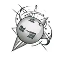 Sputnik 1 ussr tattoo design idea