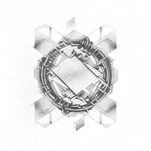 Industrial music inspired surface patterns tattoo design idea