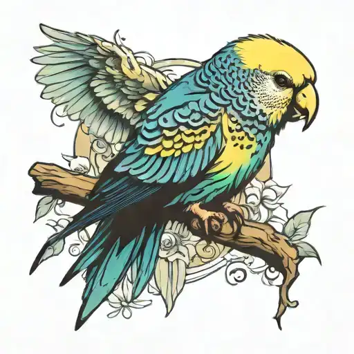 budgie tattoo design idea