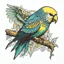 budgie tattoo design idea