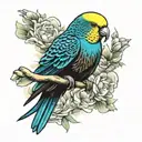 budgie tattoo design idea