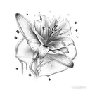 lily with the word remember below it tattoo design idea