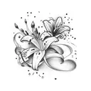 lily with the word remember below it tattoo design idea