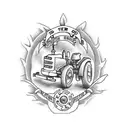 tractor tattoo design idea