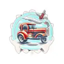 tractor tattoo design idea