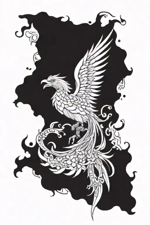 senbonzakura kageyoshi with a phoenix tattoo design idea