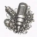 A microphone intertwined with coffee beans, symbolizing your passion for singing and coffee tattoo design idea