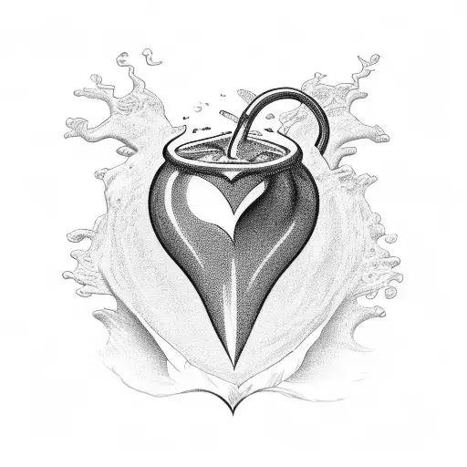 heart shaped love potion tattoo design idea