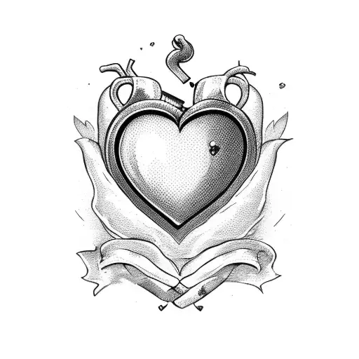 heart shaped vintage style love potion tattoo design idea