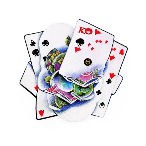 Dice and cards tattoo design idea
