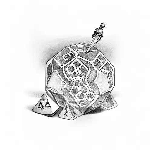 Dice and cards tattoo design idea