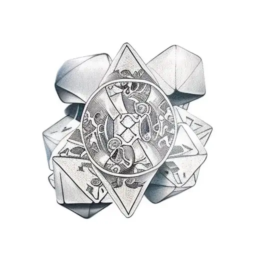 Dice and cards tattoo design idea