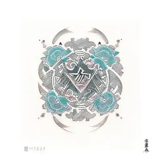 ancient, power, numerology, wealth tattoo design idea