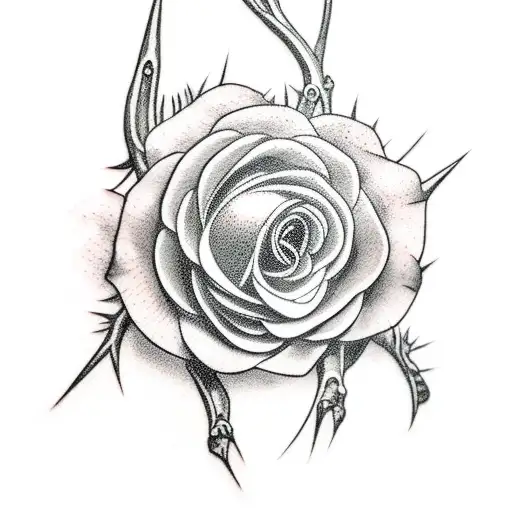 The thorn branches press the blade against my hand  tattoo design idea