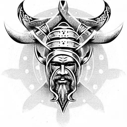 viking pagan idol tattoo design idea