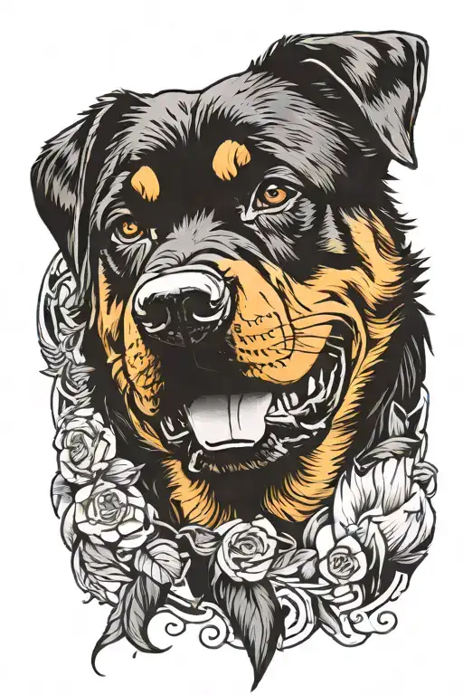 rottweiller dog tattoo tattoo design idea