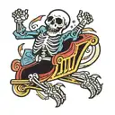 happy Skeleton, roller coaster tattoo design idea