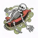 happy Skeleton, roller coaster tattoo design idea