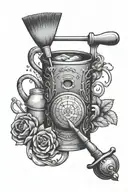 baking tool surrounded tattoo design idea