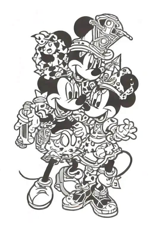MINNIE AND MICKEY URBAN tattoo design idea