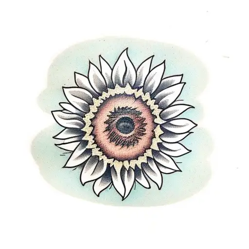 Sunflower with name tattoo design idea