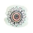 Sunflower with name tattoo design idea