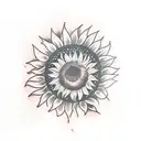 Sunflower with name tattoo design idea