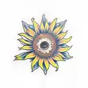 Sunflower with name tattoo design idea