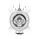 aries symbol,cactus,moon,infinite symbol tattoo design idea