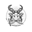 aries symbol,cactus,moon,infinite symbol tattoo design idea