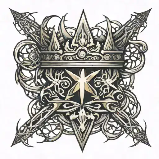 Prince  crown with thorns tattoo design idea