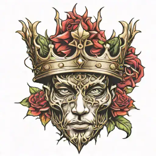 Prince  crown with thorns tattoo design idea