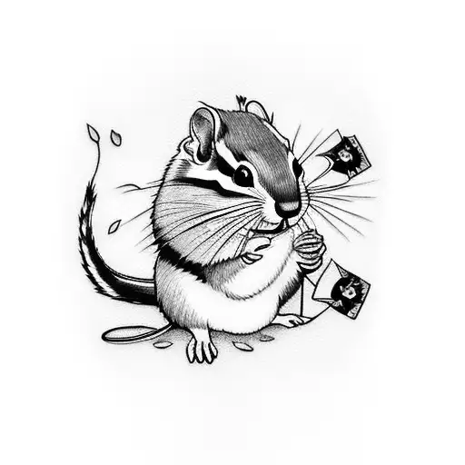 memorial tattoo for a 101st airborn veteran who loves chipmunk tattoo design idea