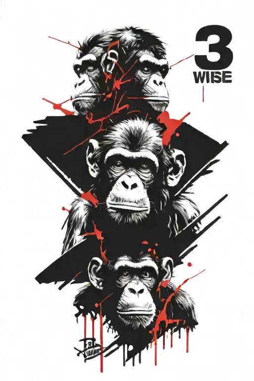 the 3 wise monkeys tattoo design idea