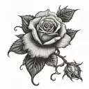 blessed with rose vine tattoo design idea