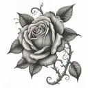 blessed with rose vine tattoo design idea
